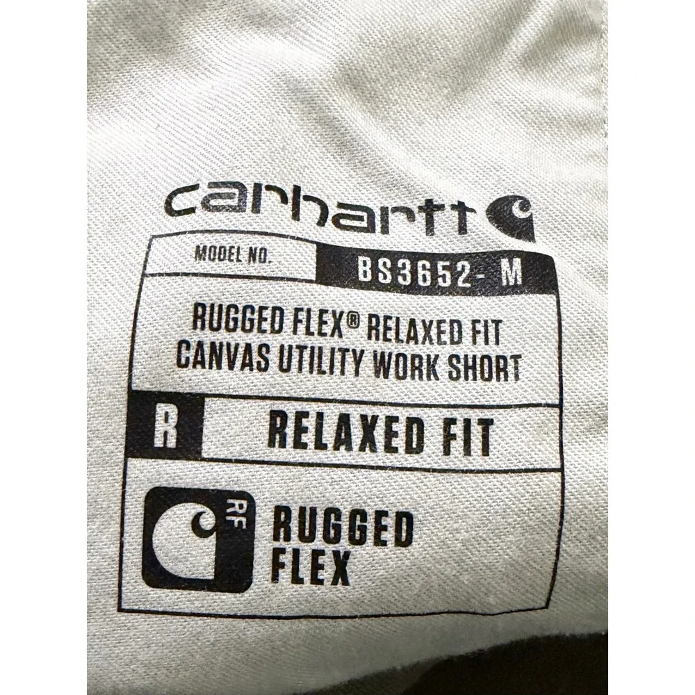 Carhartt Rugged Flex Relaxed Fit Canvas Utility Work Shorts Sz 44 Army Green